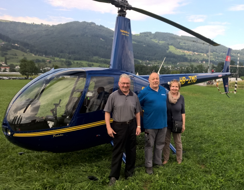 Helikopterflug in die Pension