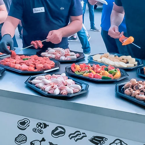 Fine grilled food at a team event